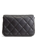 CH Pearl Logo Lambskin Flap Bag - Black