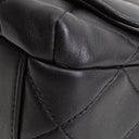 CH Pearl Logo Lambskin Flap Bag - Black