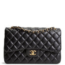 CH Lambskin Jumbo Double Flap - Black