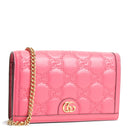 GU GG Matelasse Chain Wallet - Pink