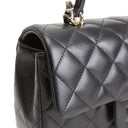 CH Quilted Lambskin Rectangular Flap Top Handle Mini - Black