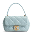 CH Lambskin Quilted Rectangular Mini Flap - Light Blue