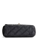 CH CC Flap Pearl Studded Quilted Lambskin - Black