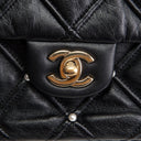CH CC Flap Pearl Studded Quilted Lambskin - Black