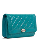 CH Patent Boy Wallet On Chain - Turquoise