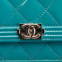CH Patent Boy Wallet On Chain - Turquoise