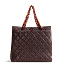 CH Vintage Lambskin Quilted CC Bakelite Turnlock Tote - Brown