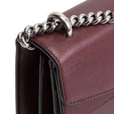 GU Leather Crystal Embellished Dionysus Small - Burgundy