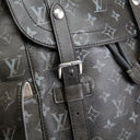 LV Christopher MM Brushed Monogram Eclipse Cowhide Backpack